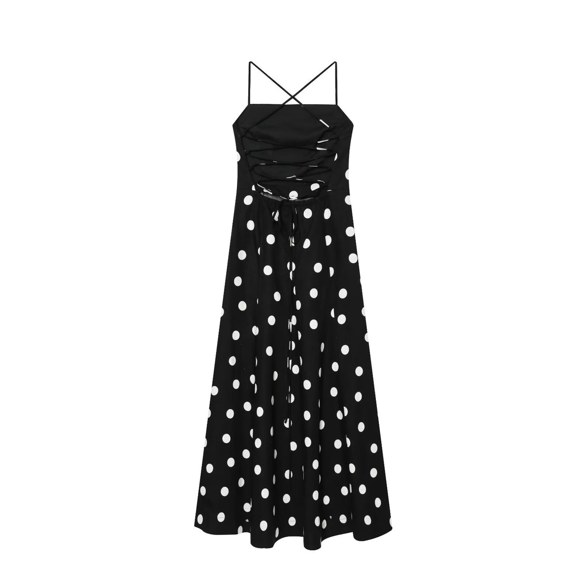 Classic polka dot neck dress for summer