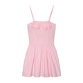 Hot girl waist cinched strapless suspender dress