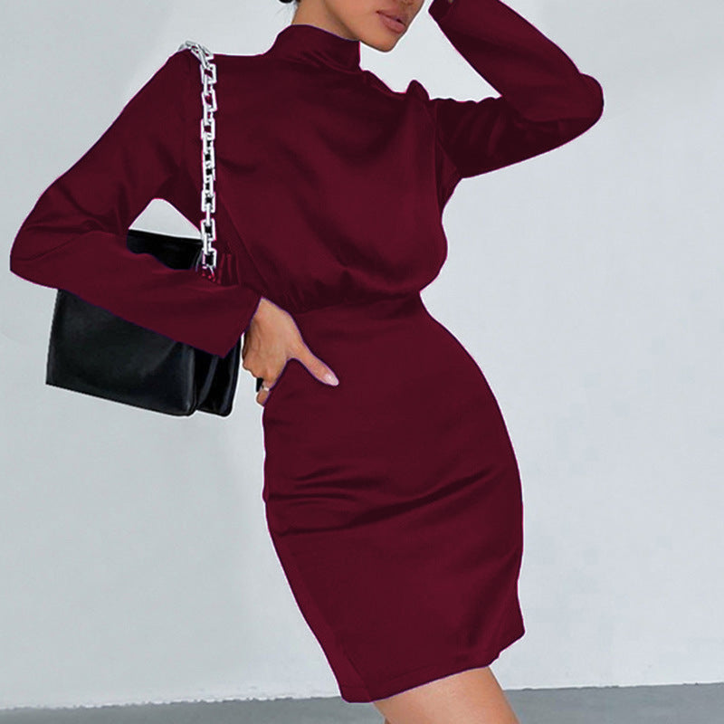 Backless Bow High Neck Sexy Bodycon Dress for Women