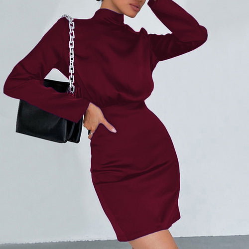 Backless Bow High Neck Sexy Bodycon Dress for Women