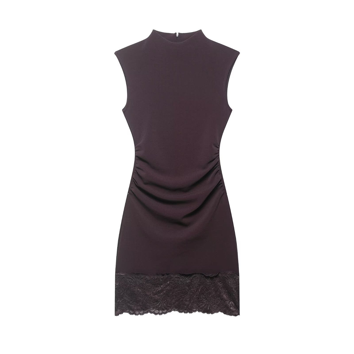 Commuting style elastic lace short dress