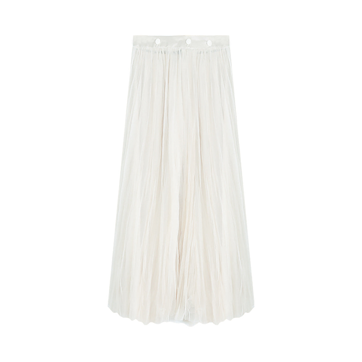 Collectible Button Waist Vintage Ethereal Chiffon Skirt Long Skirt