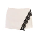 Spicy girl double breasted lace patchwork skirt pants