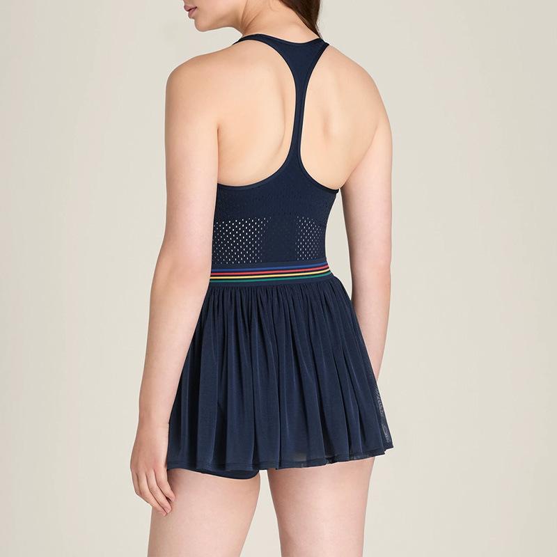 New hollow-out backless mesh breathable quick-dry sport running anti-see-through tennis dress