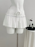 Lace low waisted short skirt