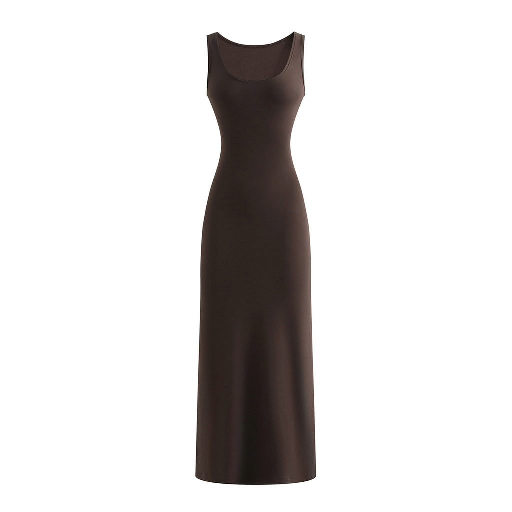 Dopamine Sexy Knitted Strap Dress for Women  Bodycon Long Dress Slim Fit Long Skirt