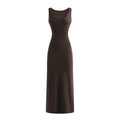 Dopamine Sexy Knitted Strap Dress for Women  Bodycon Long Dress Slim Fit Long Skirt