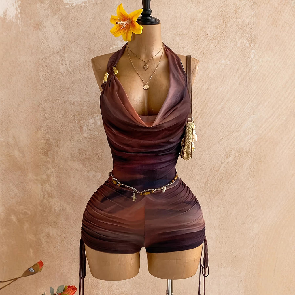 Color-blocked Tie-up Jumpsuit for Women