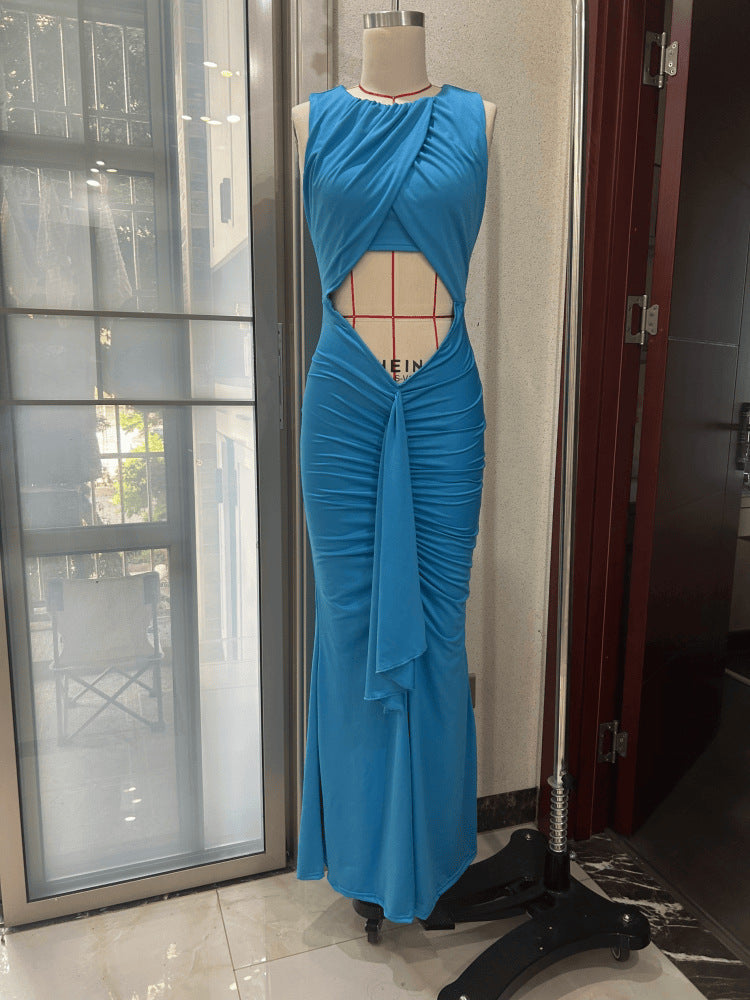 Hanging neck slim fit dress for women