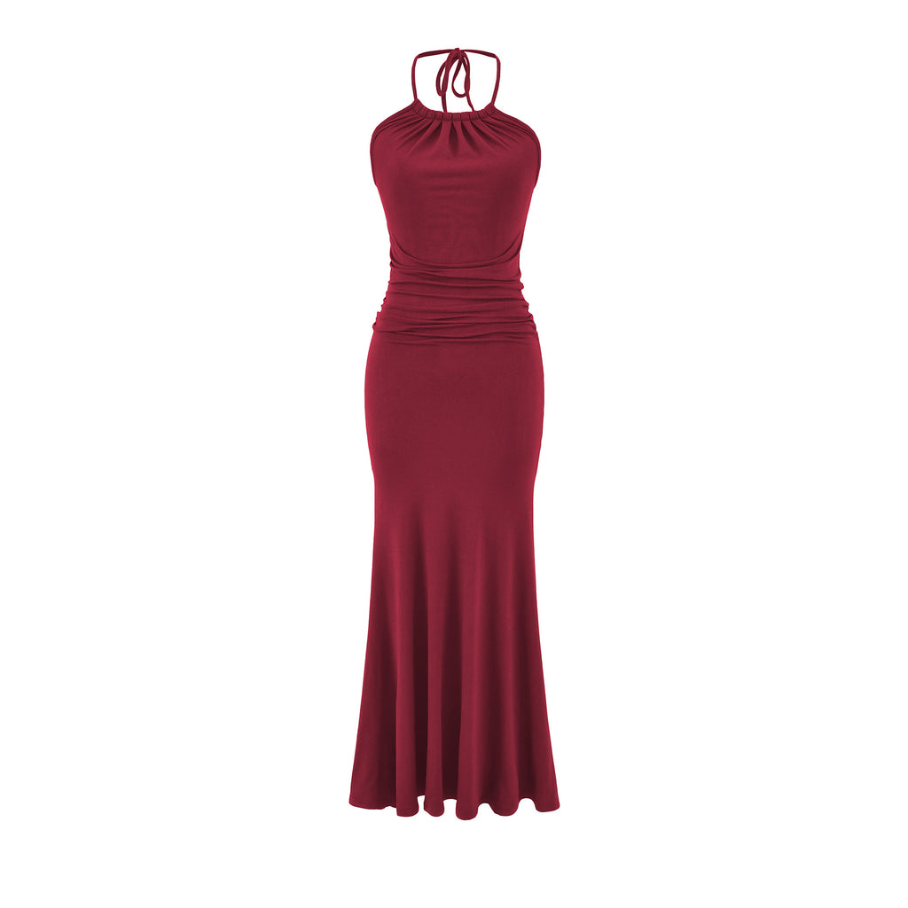 Beach Dress, Unique and Stylish, Elegant French Chic, Sexy Halter Strap Maxi Dress for Women