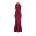 Beach Dress, Unique and Stylish, Elegant French Chic, Sexy Halter Strap Maxi Dress for Women