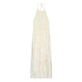 High cold pleated slimming hanging neck collar dress