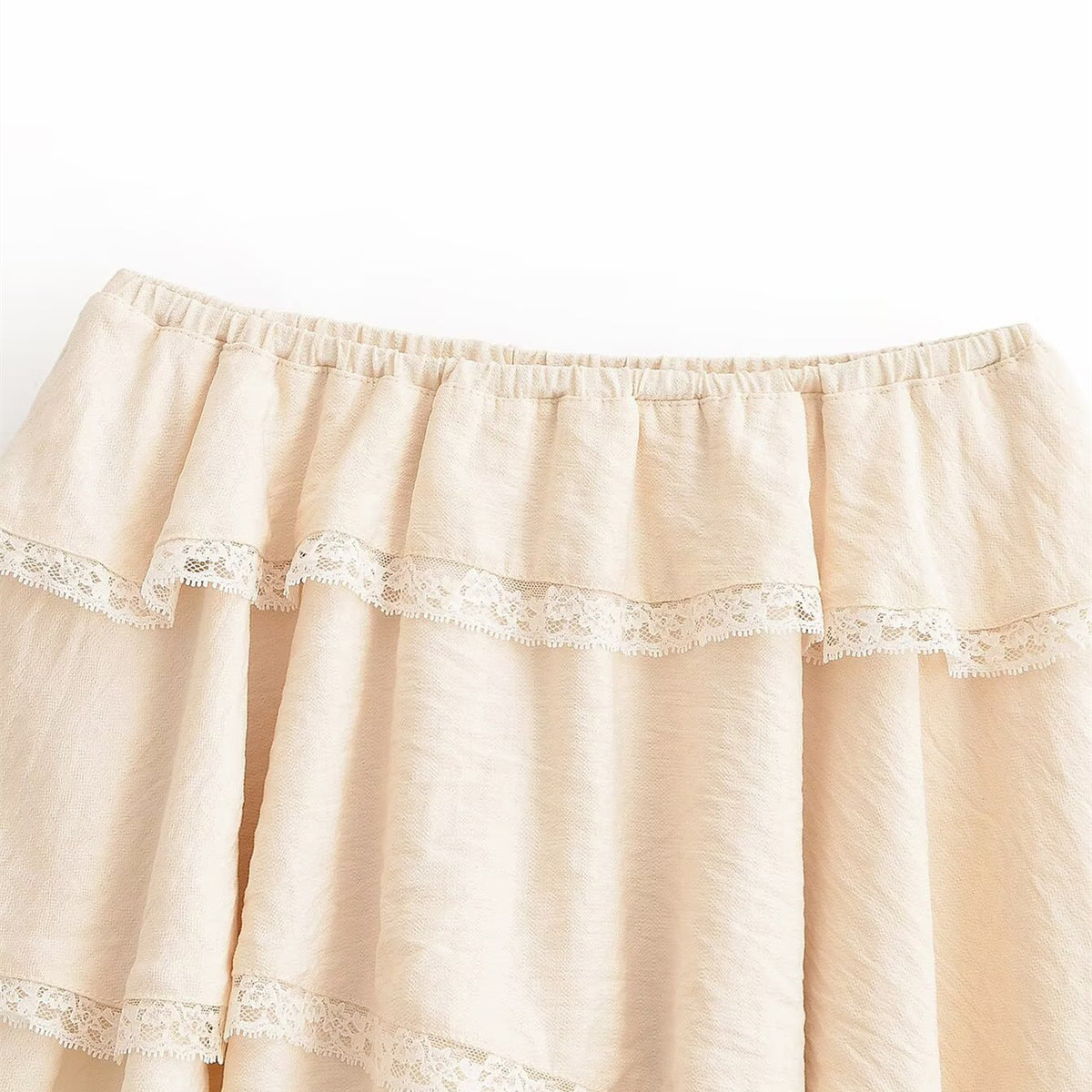 Spicy girl lace layered decorative mini skirt