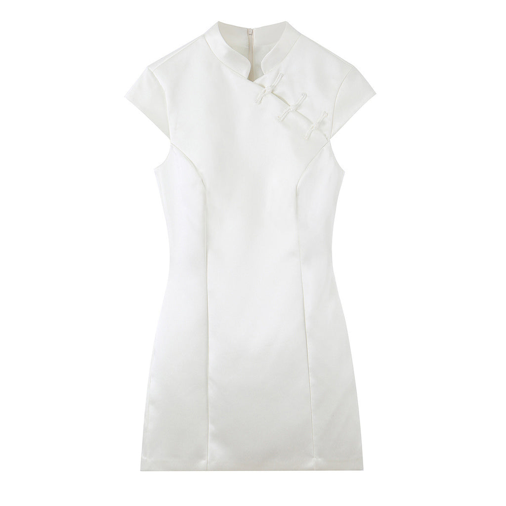 Elegant silk rope knot dress