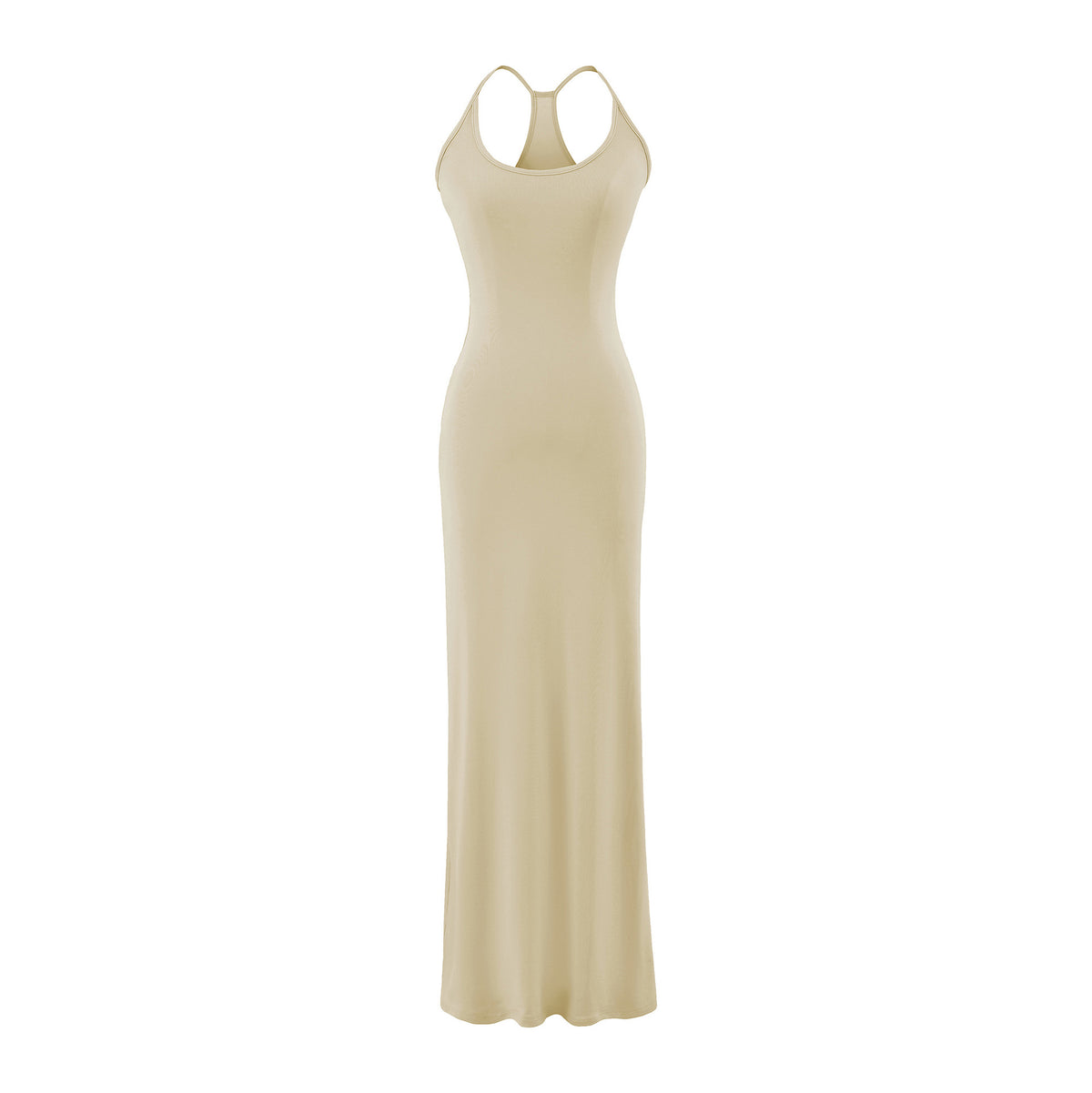 Fitted Bodycon Skirt for Women Summer Sexy U-Neck Backless Flowy Dress Long Dress