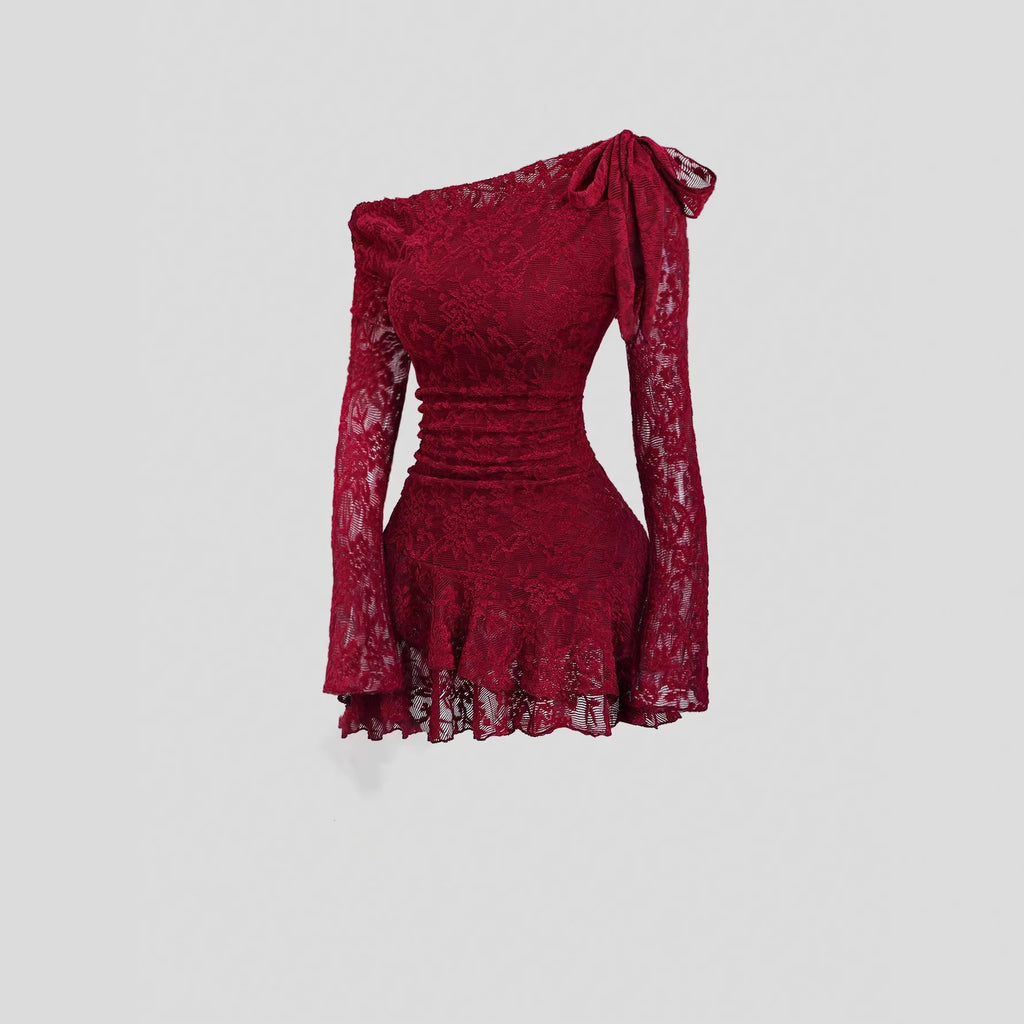 Long sleeved slim fit short dress