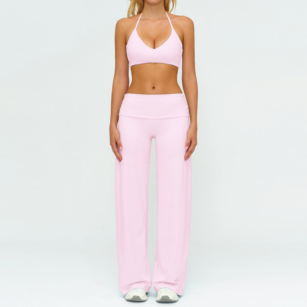 Fashionable Seamless Back Sports Bra Set with High-Waisted Leggings for Fitness, Running, Yoga and Casual Wear Style Activewear Set
