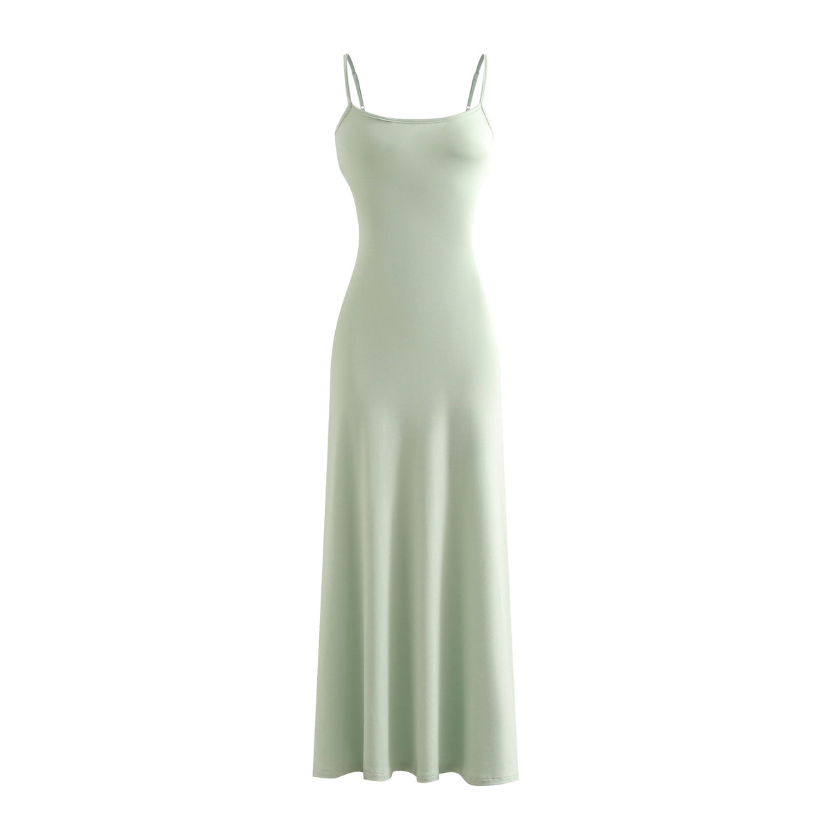 Sexy Knit Strap Long Dress for Women, Summer Crop Top Bodycon Dress, Fitted Slimming Floor-Length Skirt