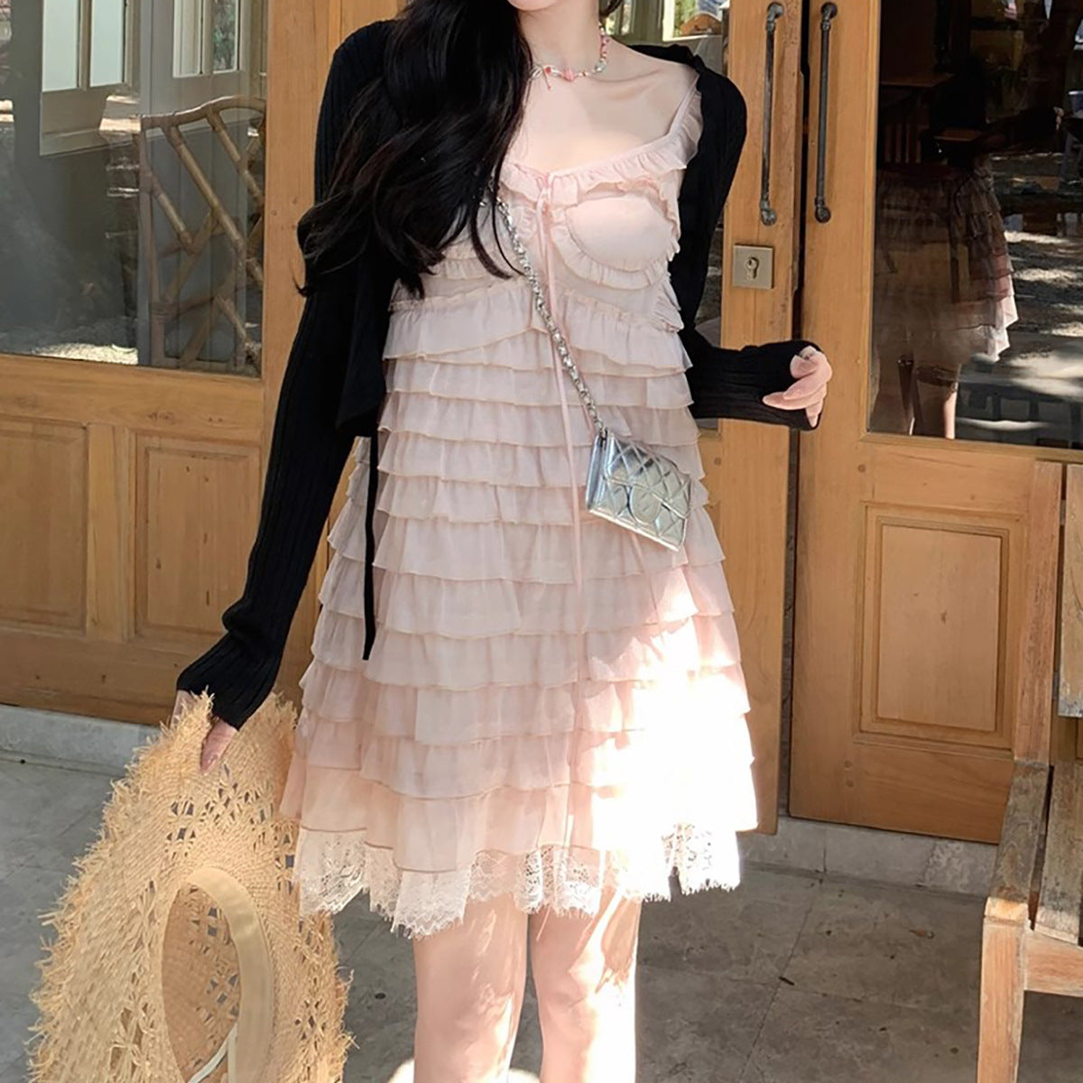 Princess Style Embellished Cake Dress Strappy Dress Pure Desire Strap Dress Summer