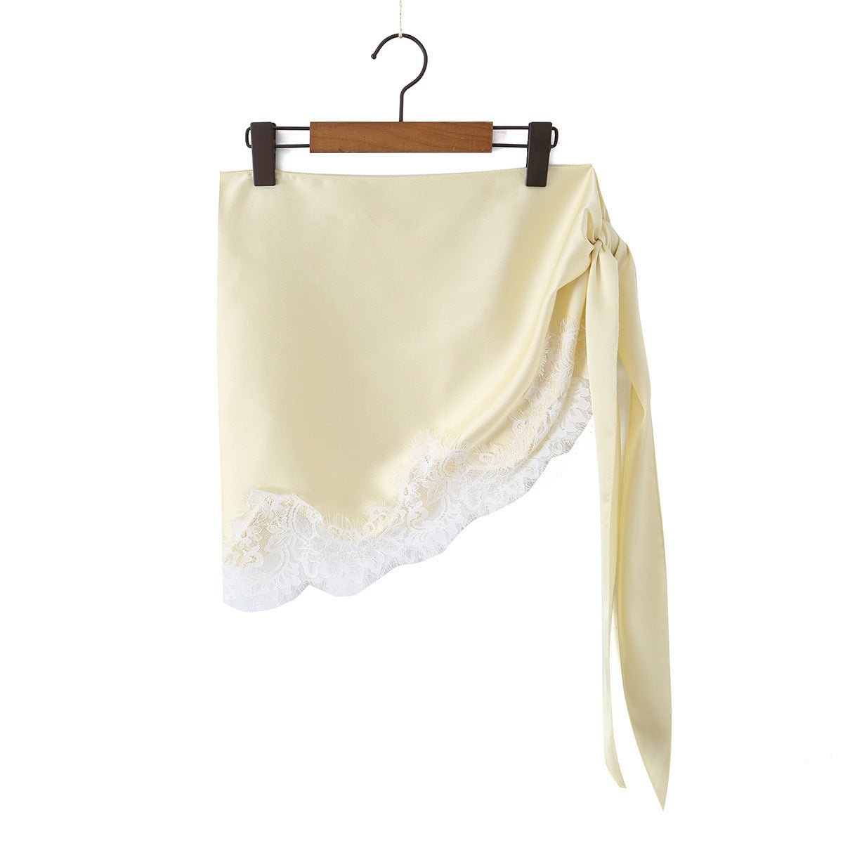 Lace patchwork triangular fart curtain lace up skirt