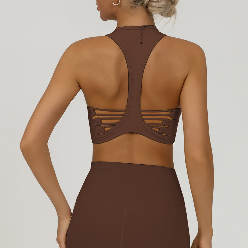 Backless Yoga Sports Bra, High-Elastic Quick-Dry Running Dance Fitness Bra Top for Women