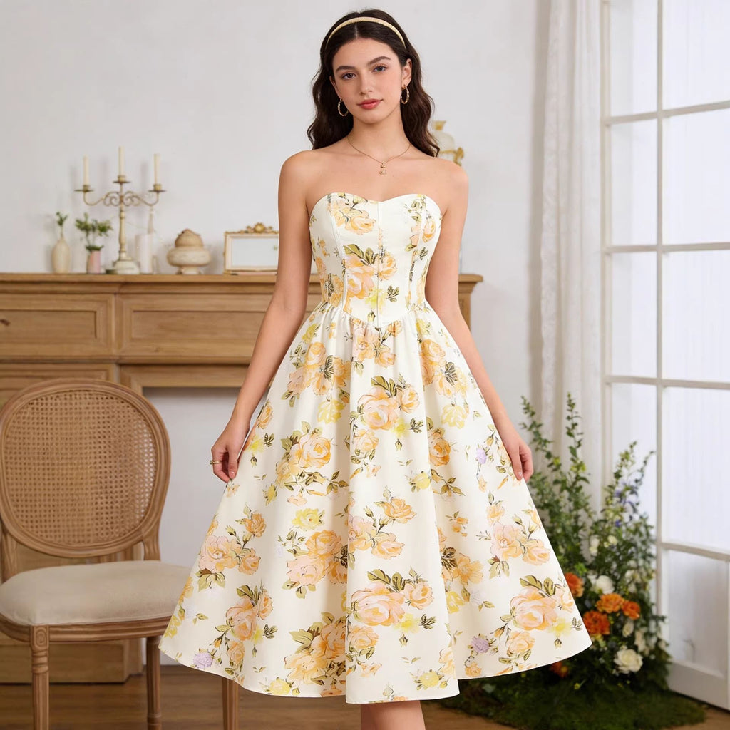Sleeveless printed dress