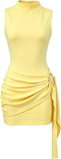 SOLY HUX Women's Mock Neck Bodycon Mini Dress Cocktail Going Out Dresses