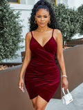 Fashion Sexy Bodycon Velvet Sleeveless Dress for Women Summer Spring New Style