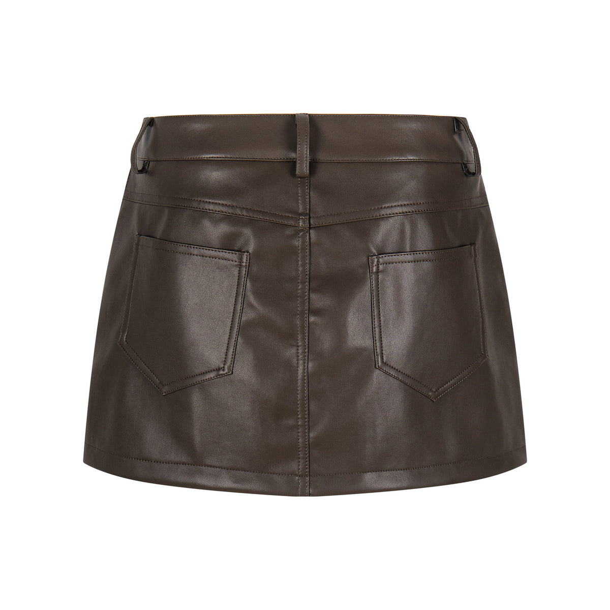 Faux Leather Mini Skirt High Waist Slimming Anti-Flash Streetwear