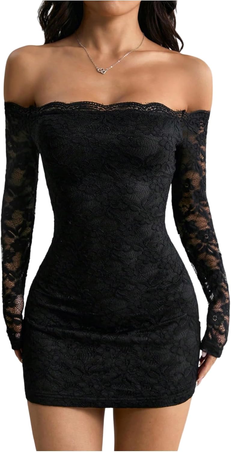 GORGLITTER Women's Lace Mini Y2K Club Birthday Sexy Party Going Out Dresses