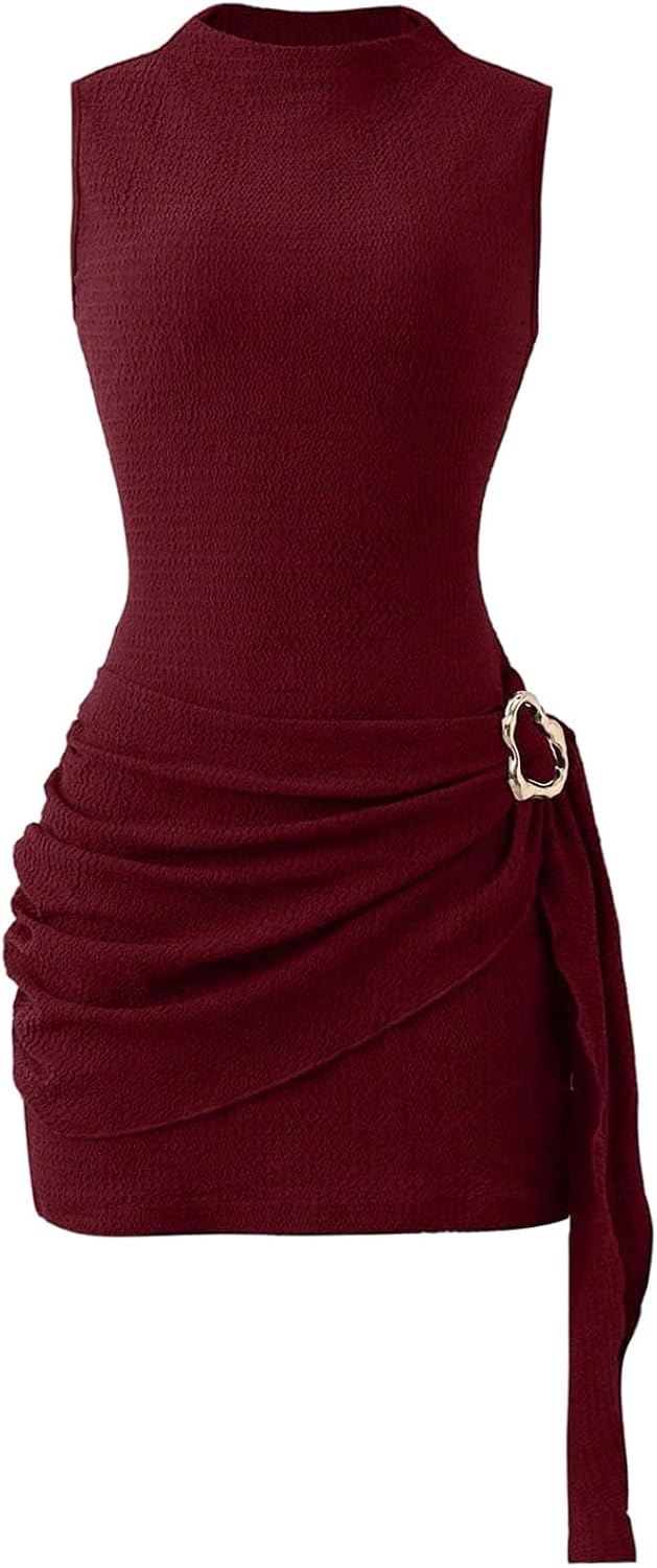 SOLY HUX Women's Mock Neck Bodycon Mini Dress Cocktail Going Out Dresses