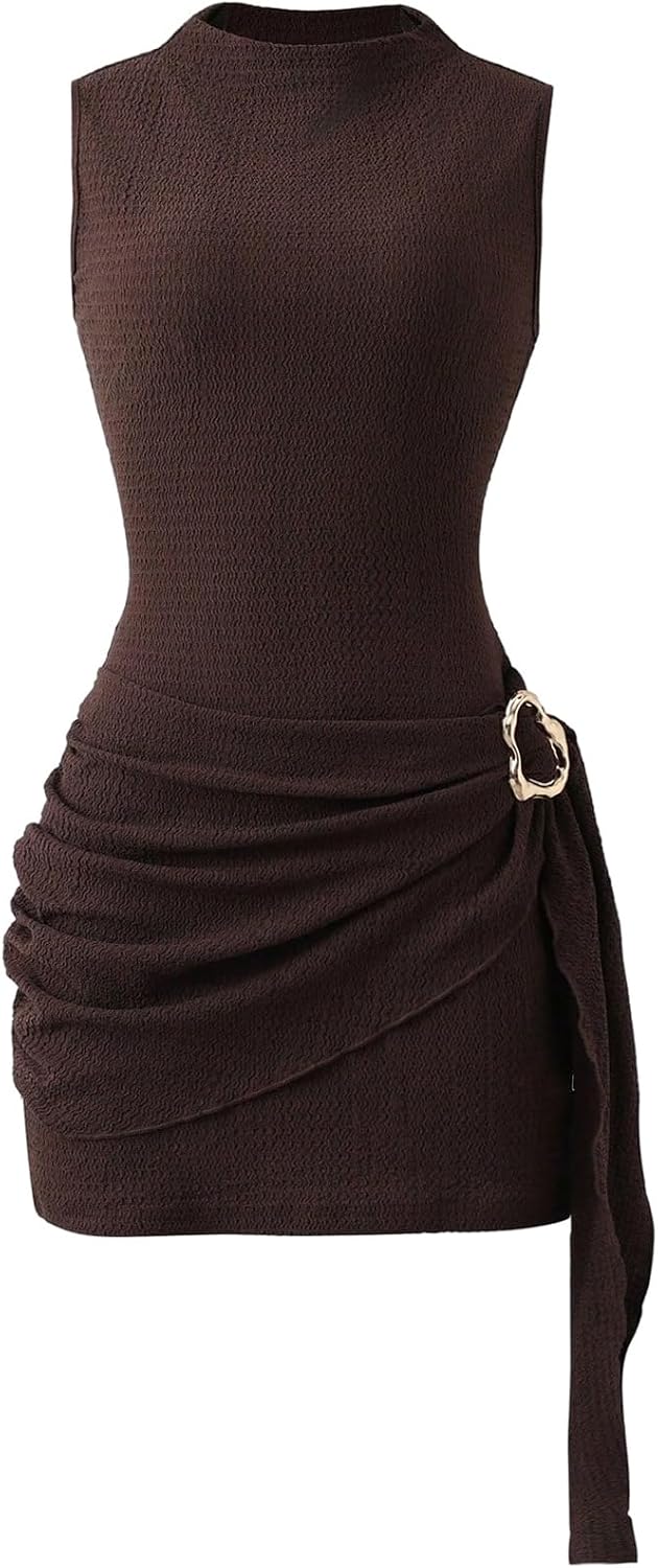 SOLY HUX Women's Mock Neck Bodycon Mini Dress Cocktail Going Out Dresses