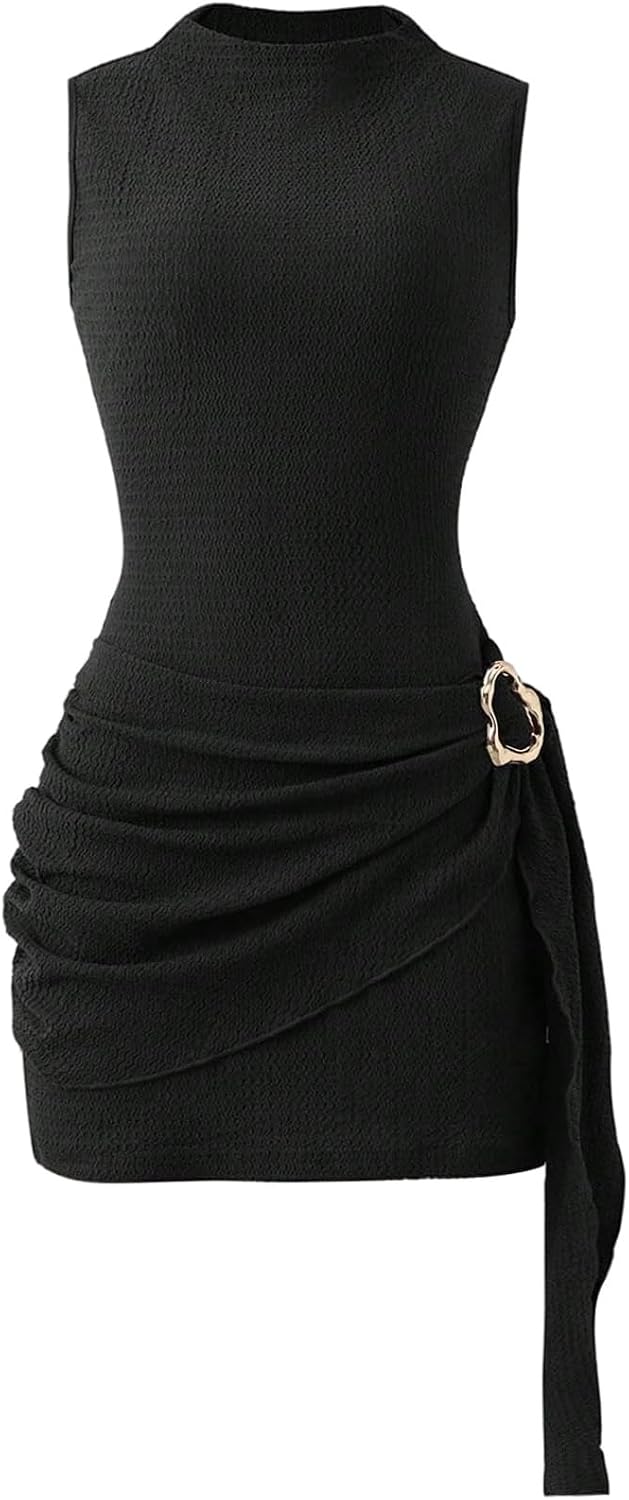 SOLY HUX Women's Mock Neck Bodycon Mini Dress Cocktail Going Out Dresses