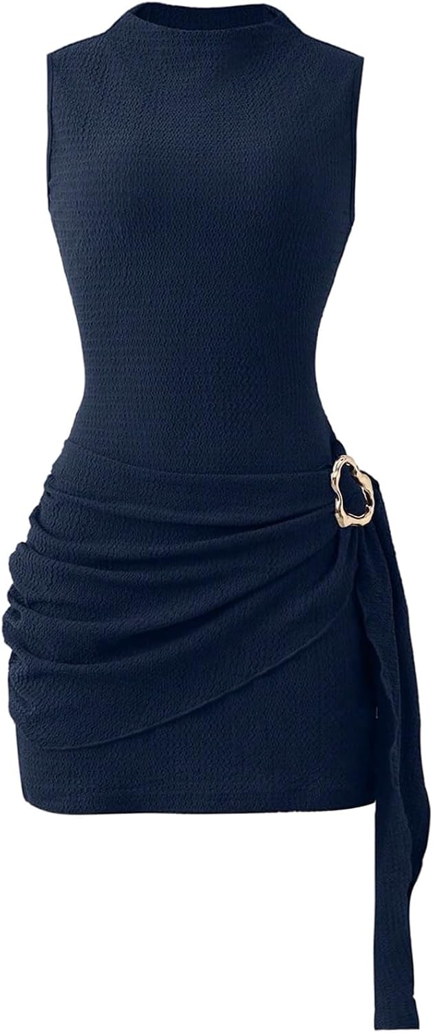 SOLY HUX Women's Mock Neck Bodycon Mini Dress Cocktail Going Out Dresses