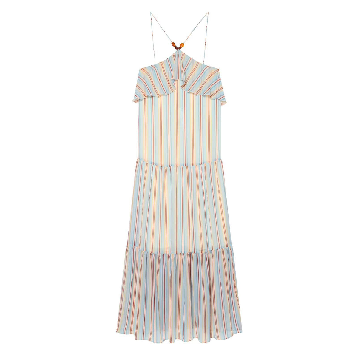 Ruffled bohemian halter dress
