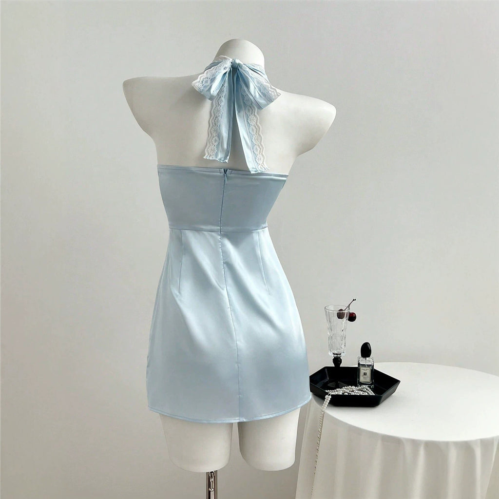 V-neck halter strap dress