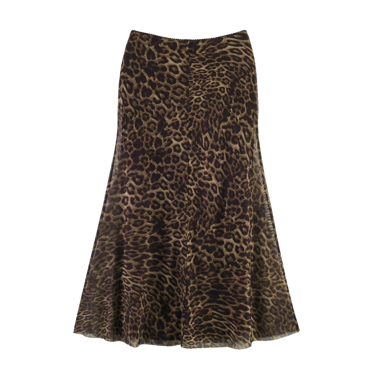 Light luxury animal print silk mesh skirt