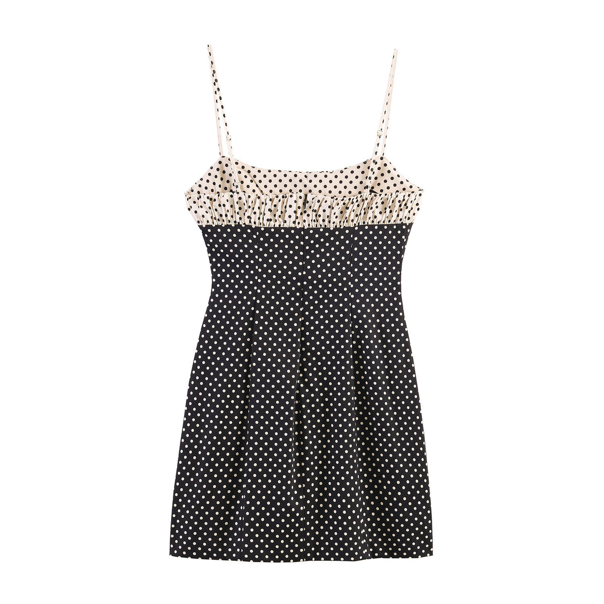 Spicy girl polka dot patchwork suspender dress