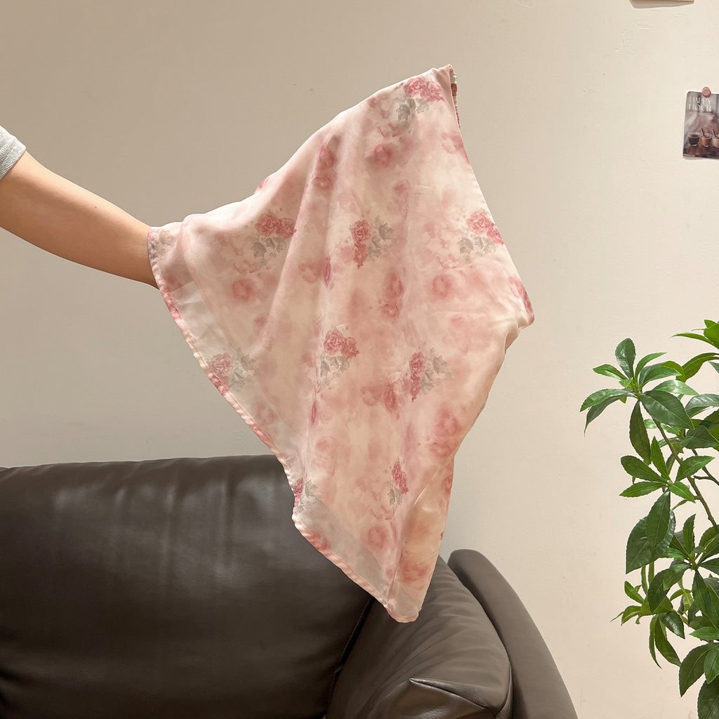 Pink Printed High-Waisted Flowy Midi Skirt for Women, Stylish Fitted Slimming Design