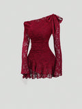 Long sleeved slim fit short dress