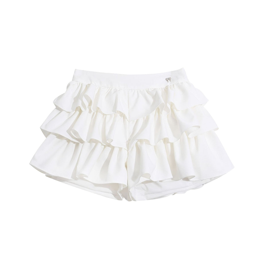 soft girl layered cake skirt, sweet style versatile slimming skirt pants