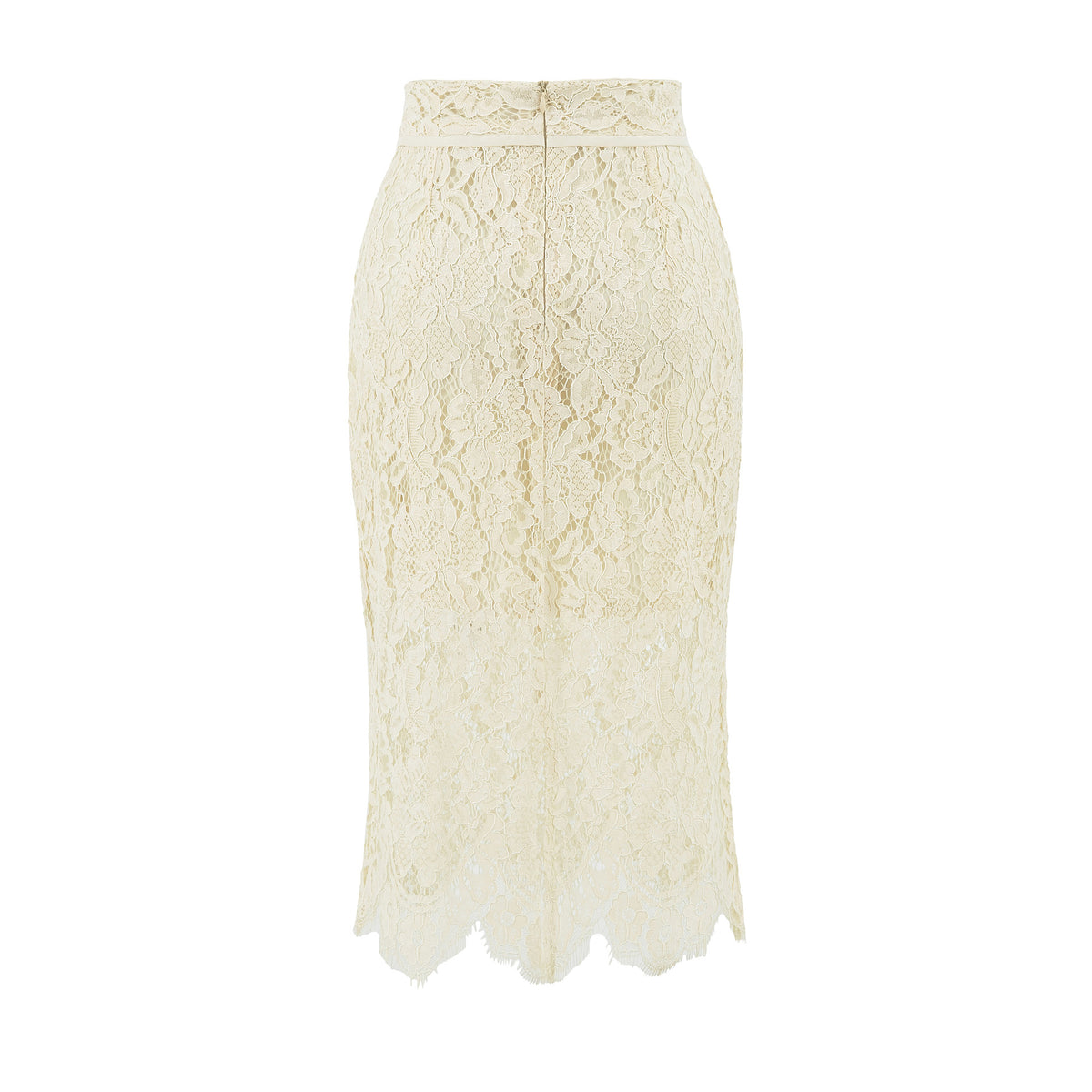 Black Hollow Lace Fitted High-End Women's Bodycon Mid-Length Skirt