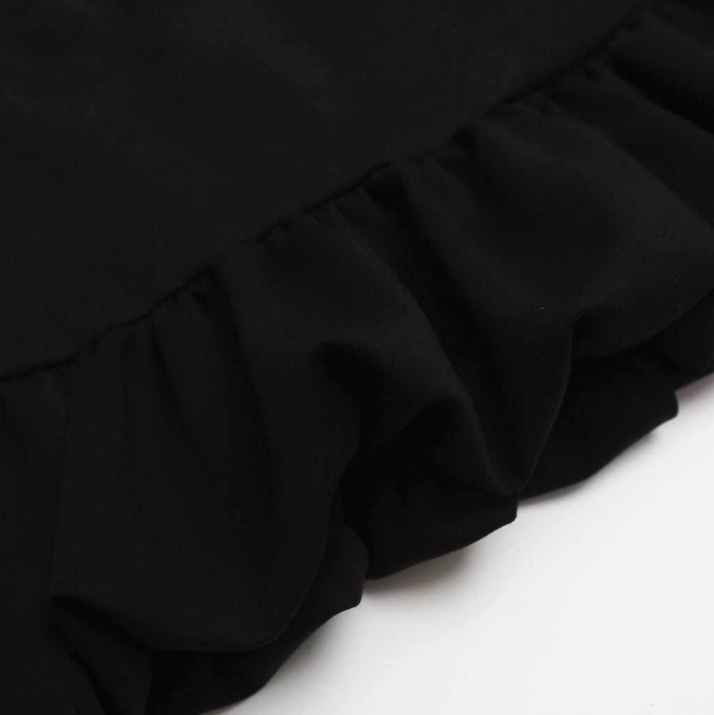 Black Bubble Skirt for Women High Waist Slimming Anti-Show Short Puffy A-Line Skirt