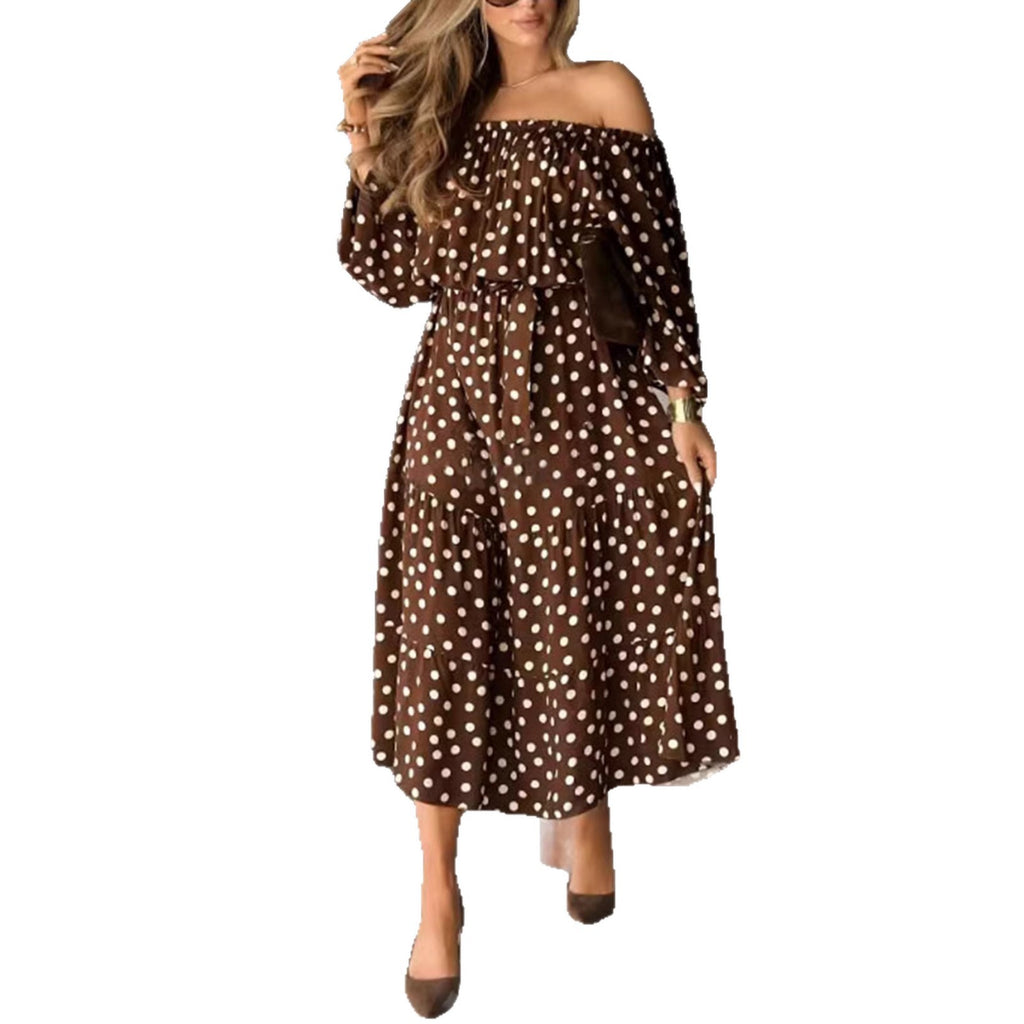 Chic Polka Dot Dress for Office Wear Fashionable Casual Dress