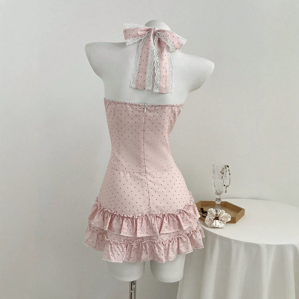 V-neck waist cinched women's dress