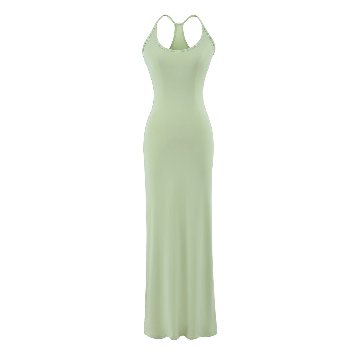 Fitted Bodycon Skirt for Women Summer Sexy U-Neck Backless Flowy Dress Long Dress