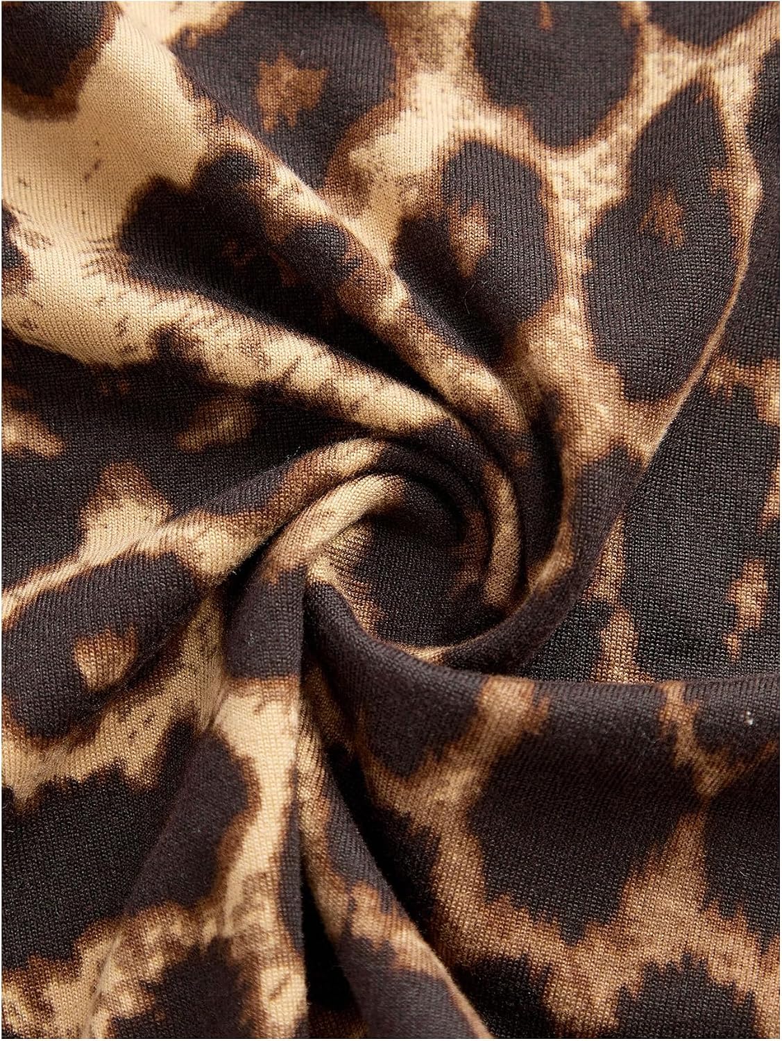 SOLY HUX Women's Cheetah Print Backless Halter Mini Dress