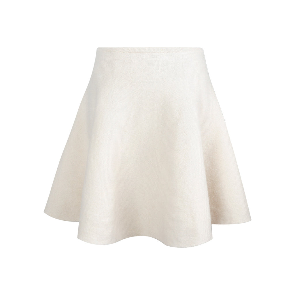 Sweet Girl Style Elegant Silhouette Wool Tailored Umbrella Skirt Slimming Midi Skirt Autumn Winter Solid Color
