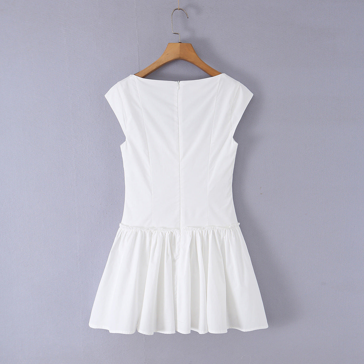 Sweet cotton fishbone waist mini dress