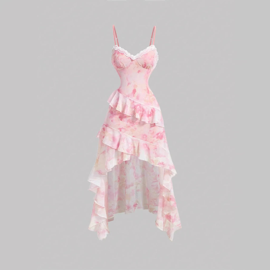 Mesh sleeveless camisole skirt